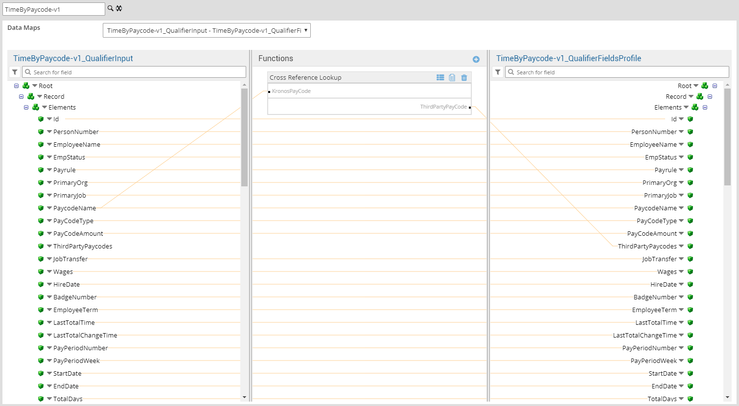 Map Export Payroll QualifierInput—QualifierFieldsProfile